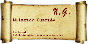 Nyisztor Gusztáv névjegykártya